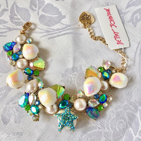 Betsey Johnson Jewelry - Betsey Johnson Blue Starfish, Seashells Bracelet